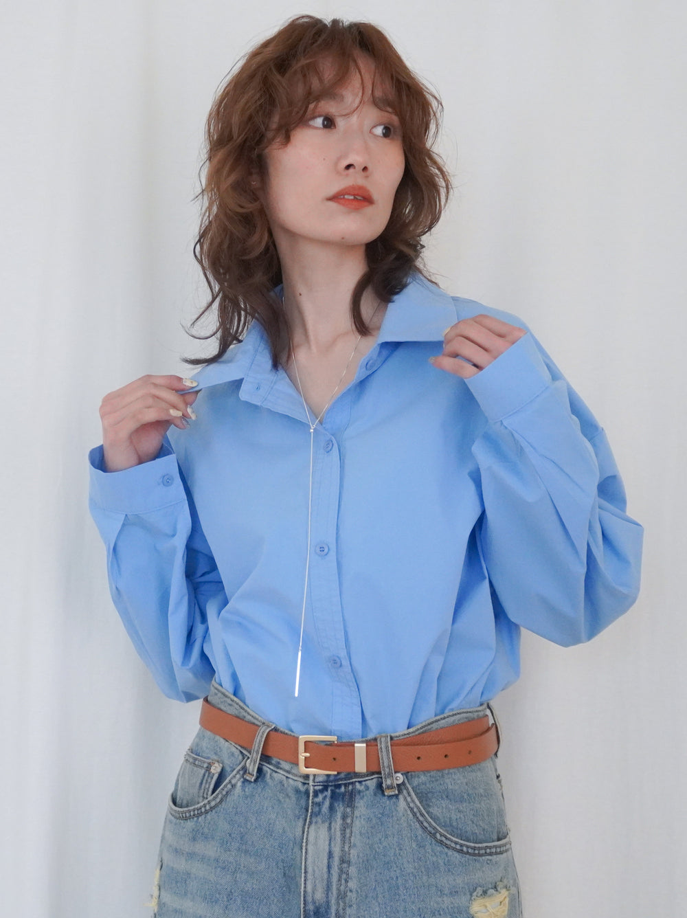 Big silhouette cotton シャツ