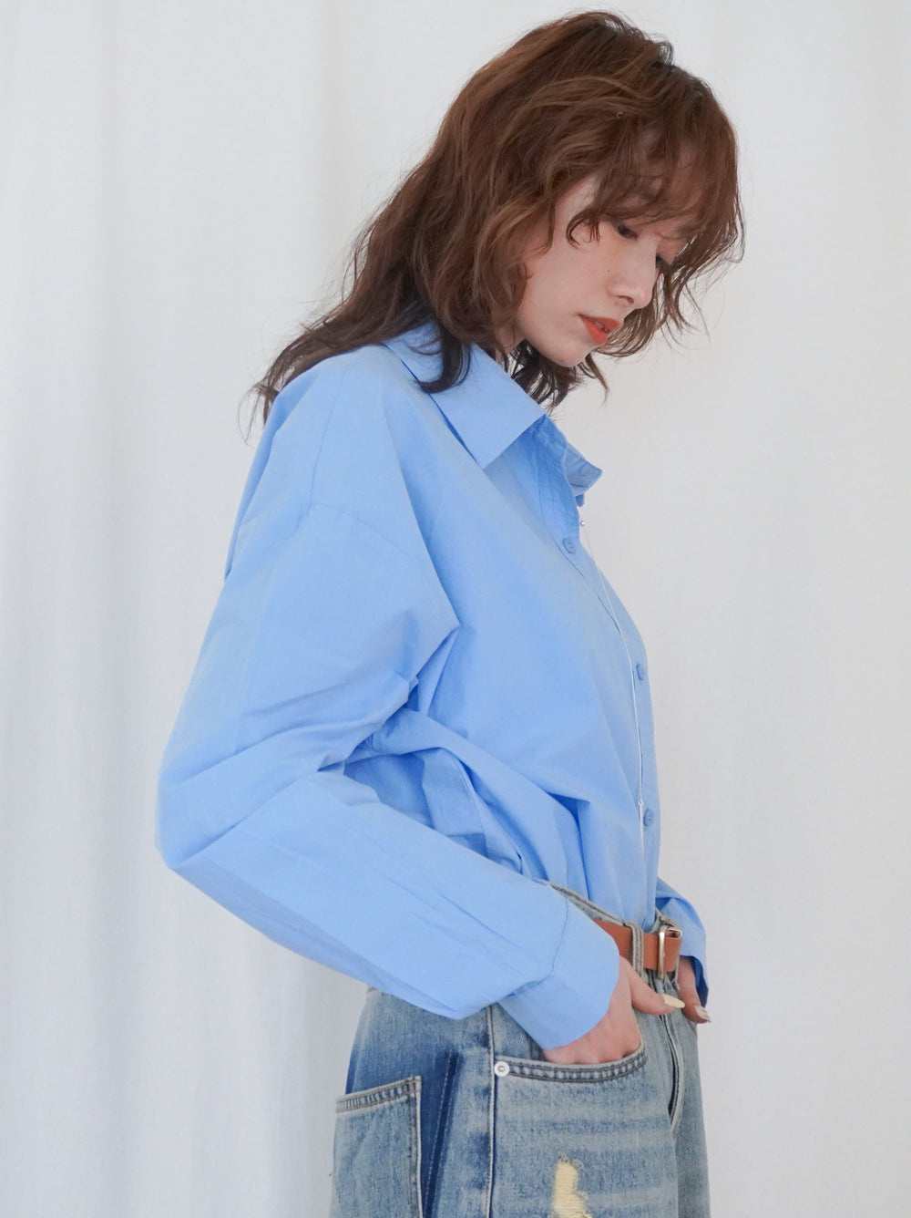 Big silhouette cotton シャツ