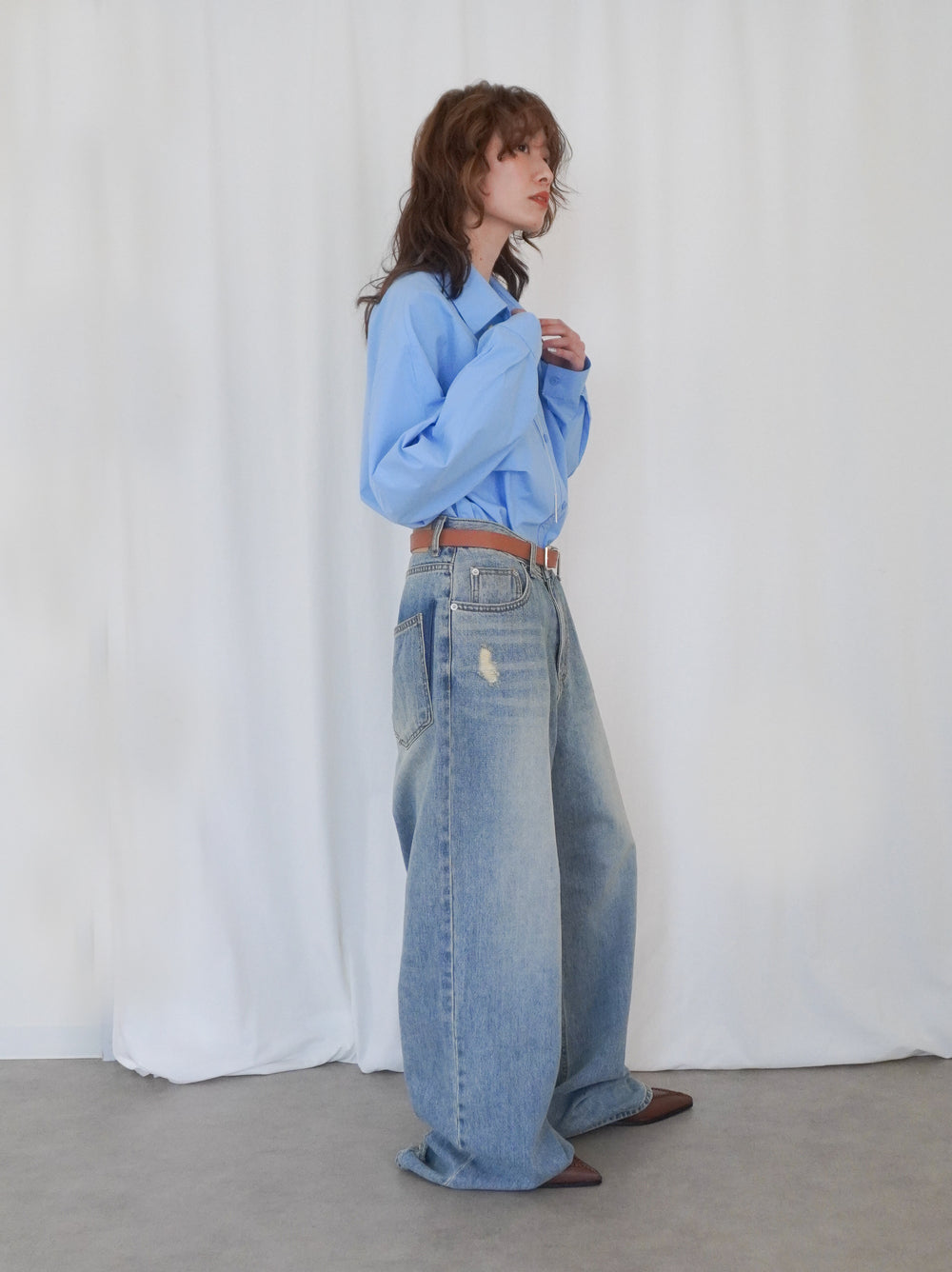 Big silhouette cotton シャツ