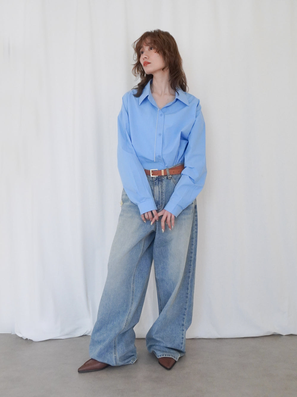 Big silhouette cotton シャツ