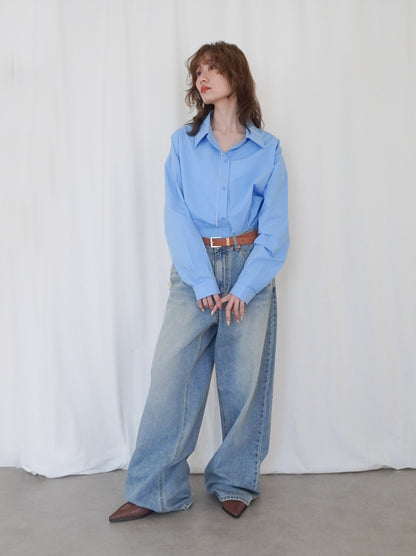 Big silhouette cotton シャツ