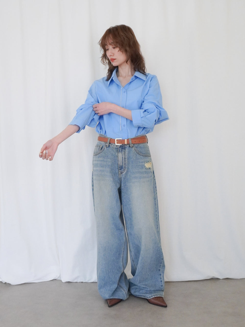 Big silhouette cotton シャツ