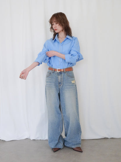 Big silhouette cotton シャツ