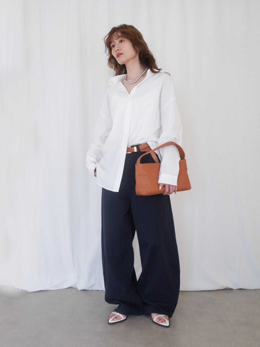 Big silhouette cotton シャツ