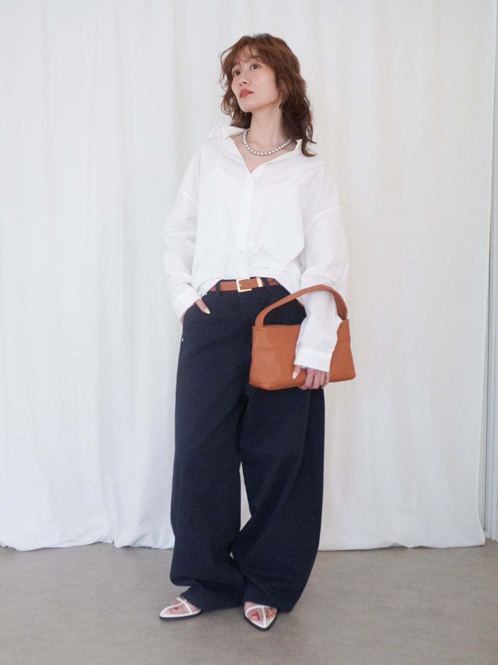 Big silhouette cotton シャツ