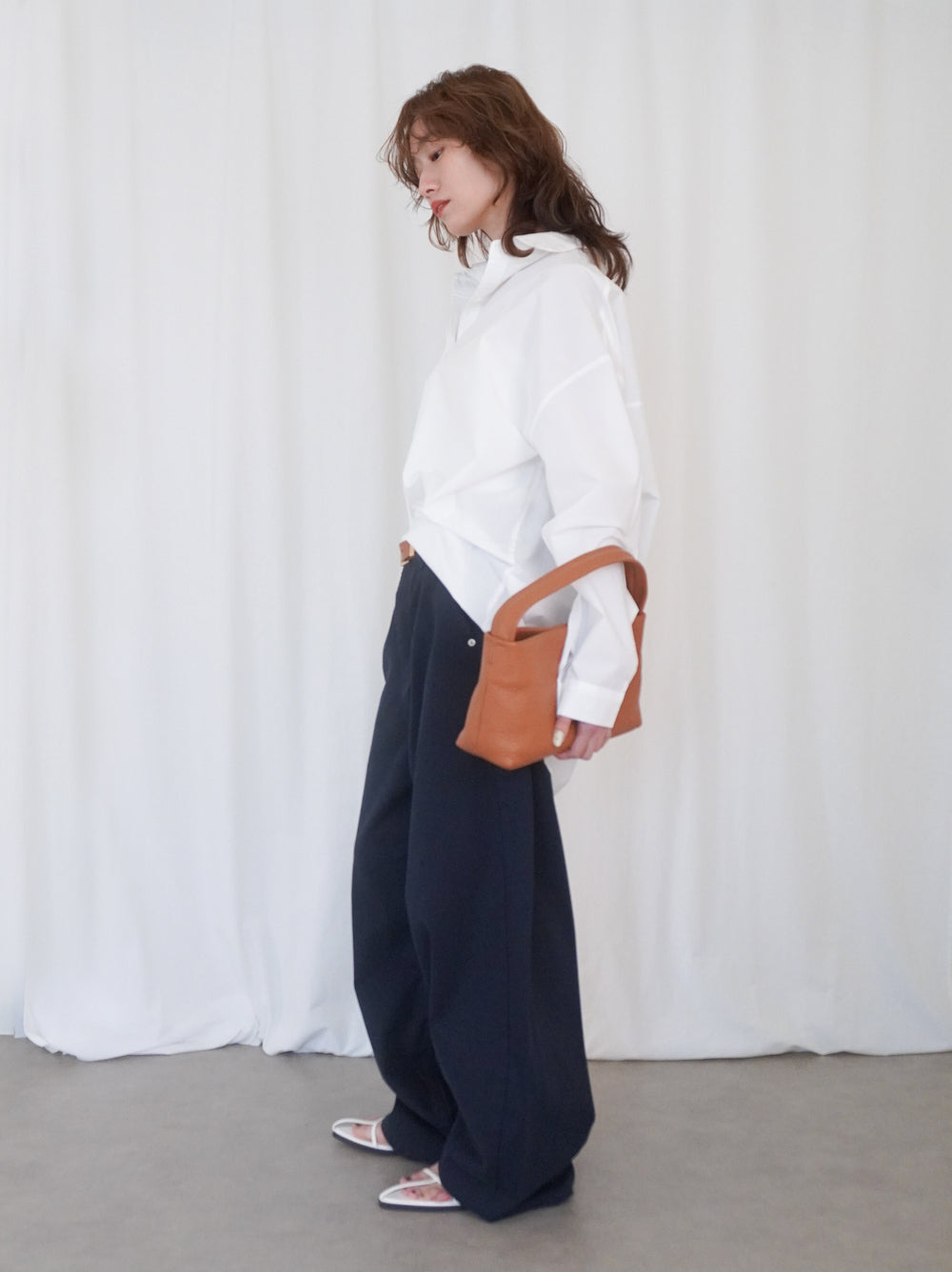 Big silhouette cotton シャツ
