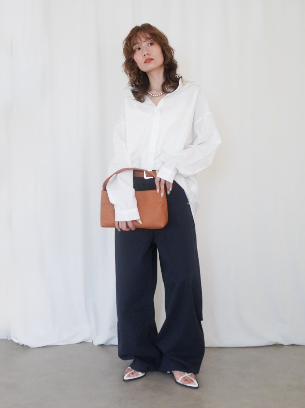 Big silhouette cotton シャツ