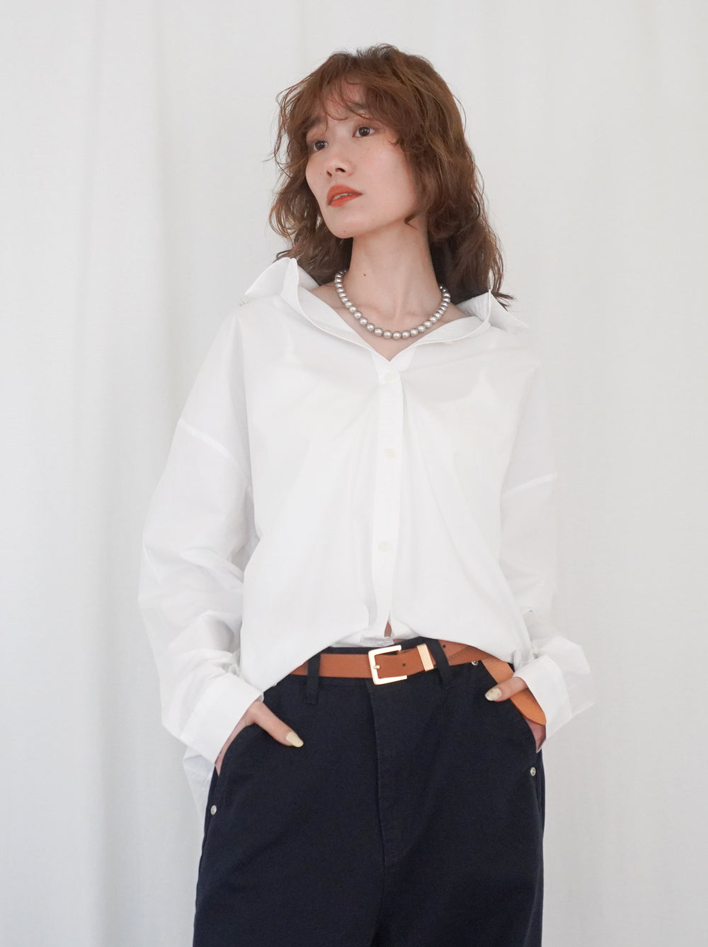 Big silhouette cotton シャツ
