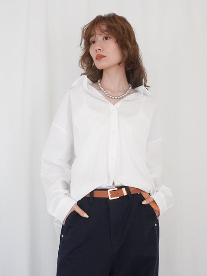Big silhouette cotton シャツ