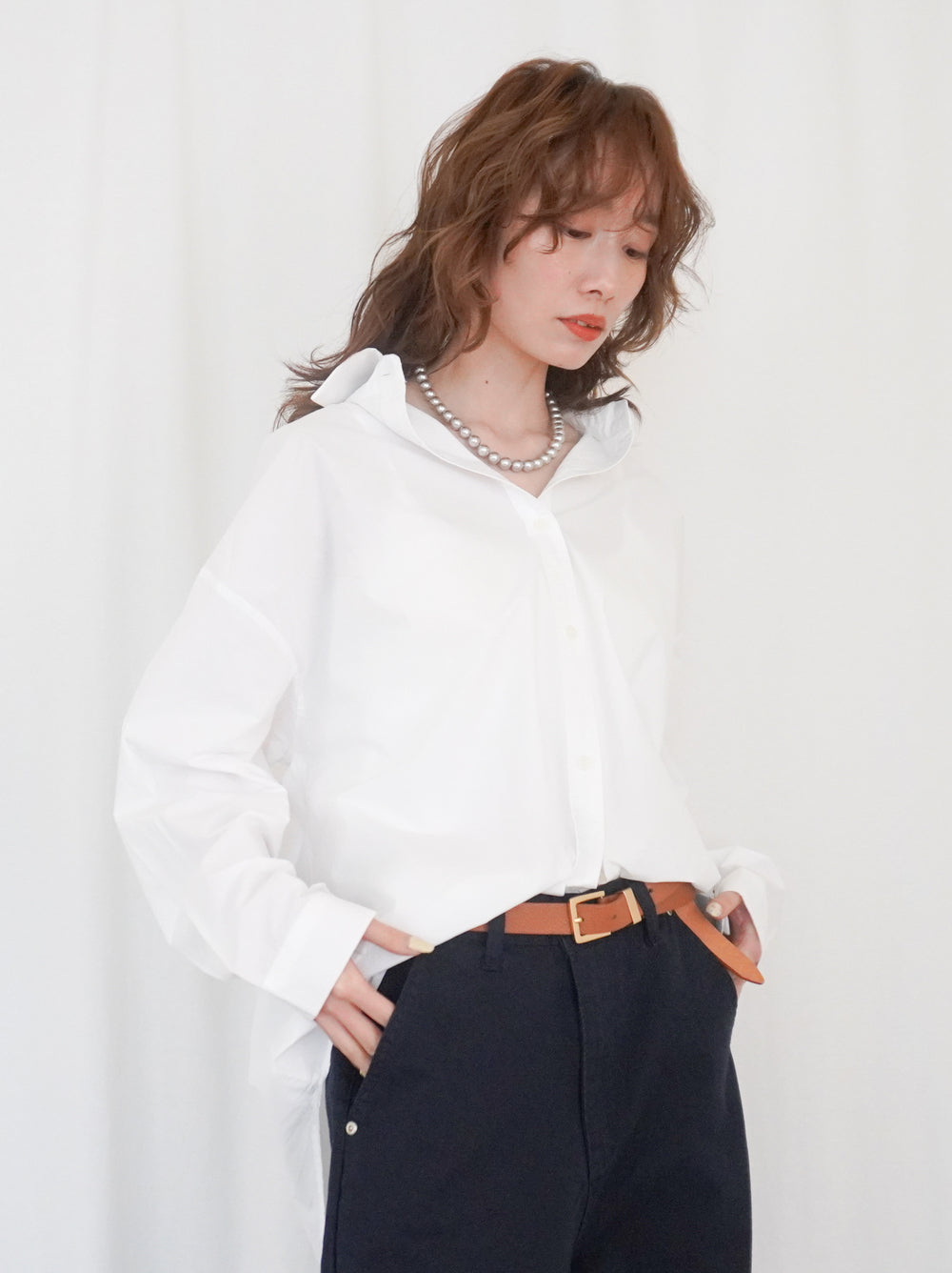 Big silhouette cotton シャツ
