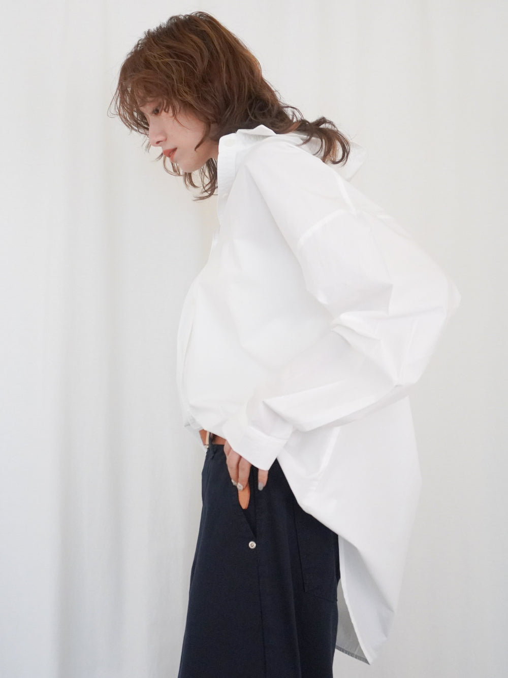 Big silhouette cotton シャツ
