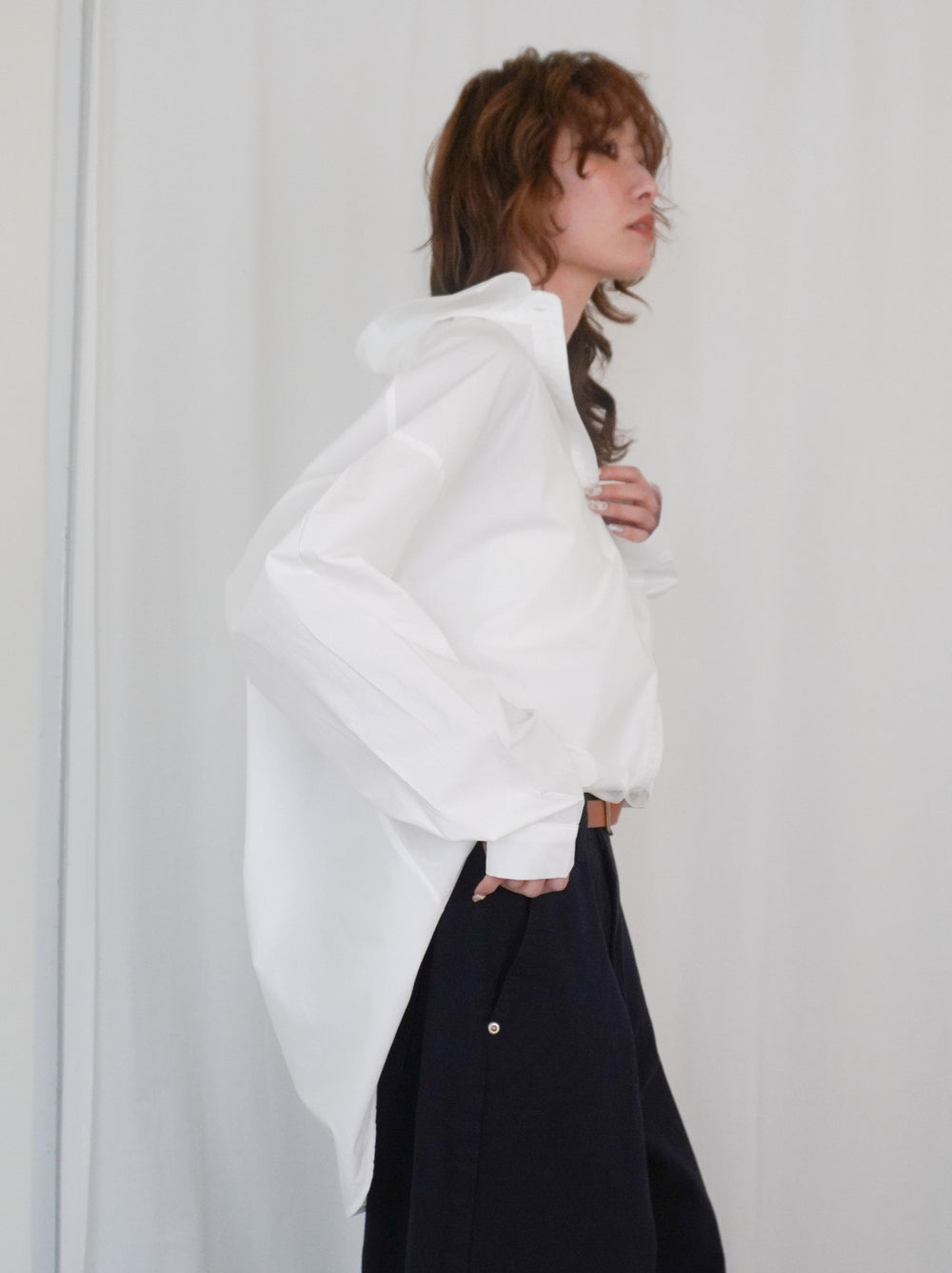 Big silhouette cotton シャツ
