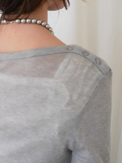 Sheer V neck 2way カットソー