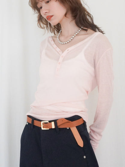 Sheer V neck 2way カットソー