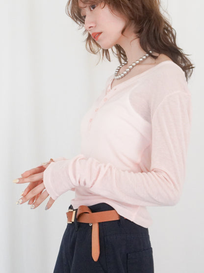 Sheer V neck 2way カットソー
