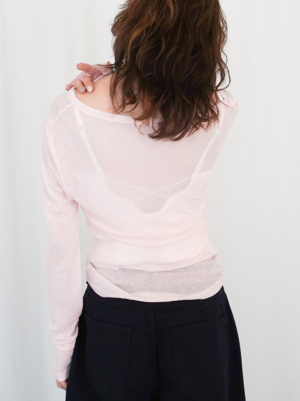 Sheer V neck 2way カットソー