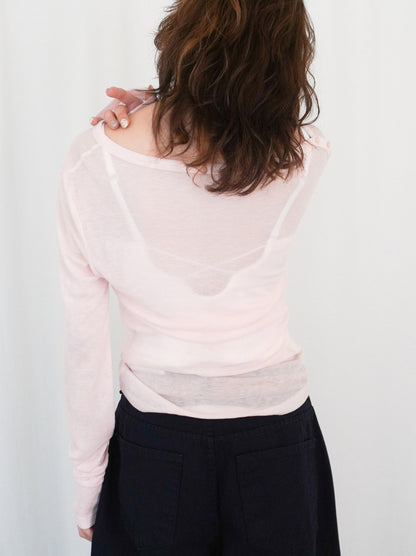 Sheer V neck 2way カットソー