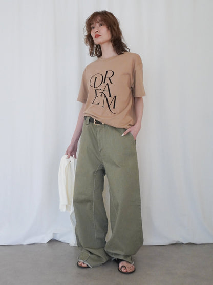 Hem cutoff ミリタリーワイドパンツ