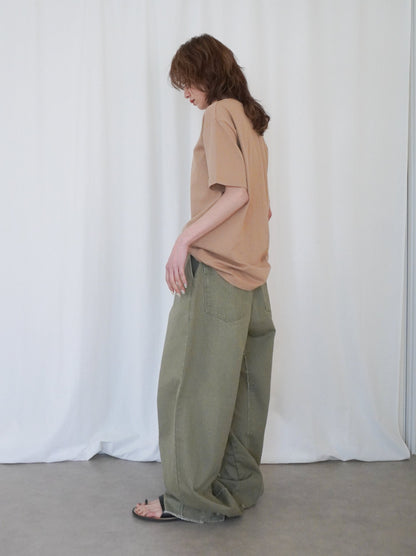 Hem cutoff ミリタリーワイドパンツ