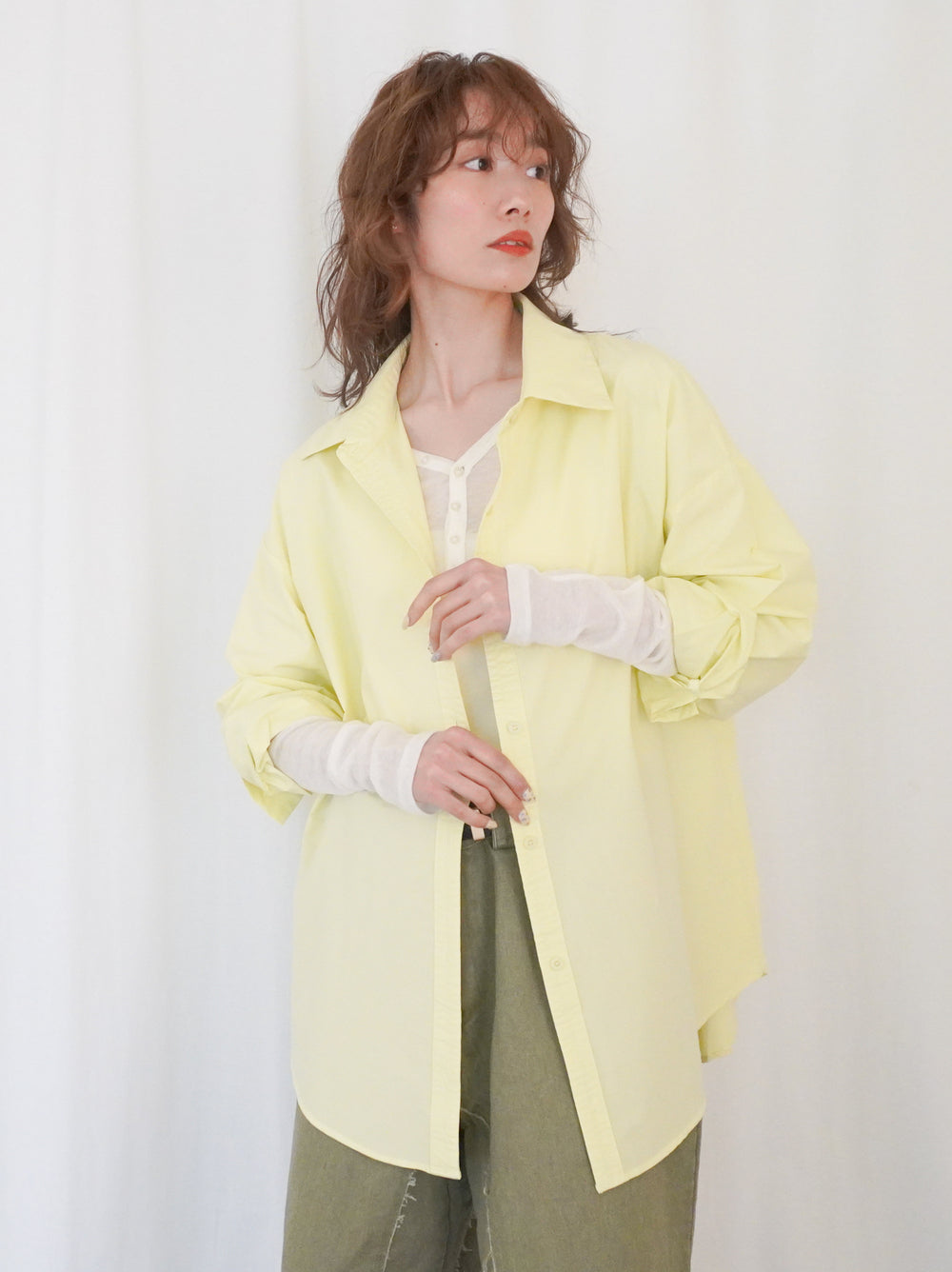 Big silhouette cotton シャツ