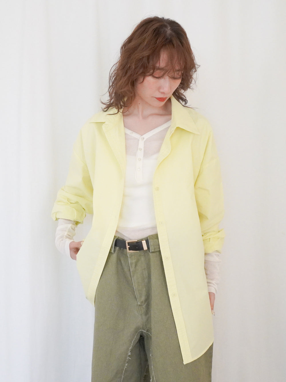 Big silhouette cotton シャツ
