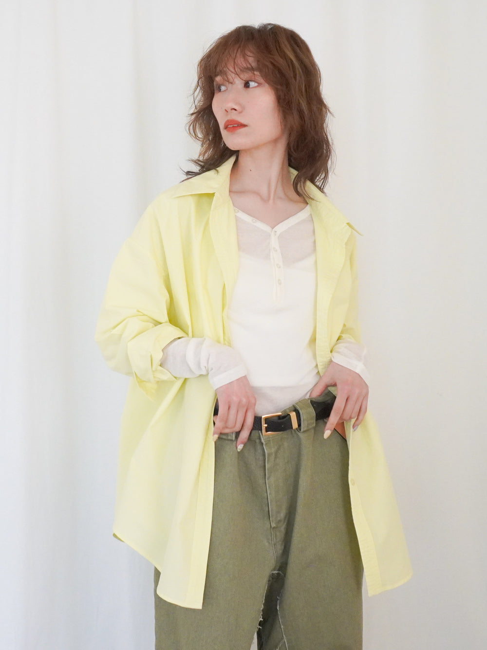Big silhouette cotton シャツ