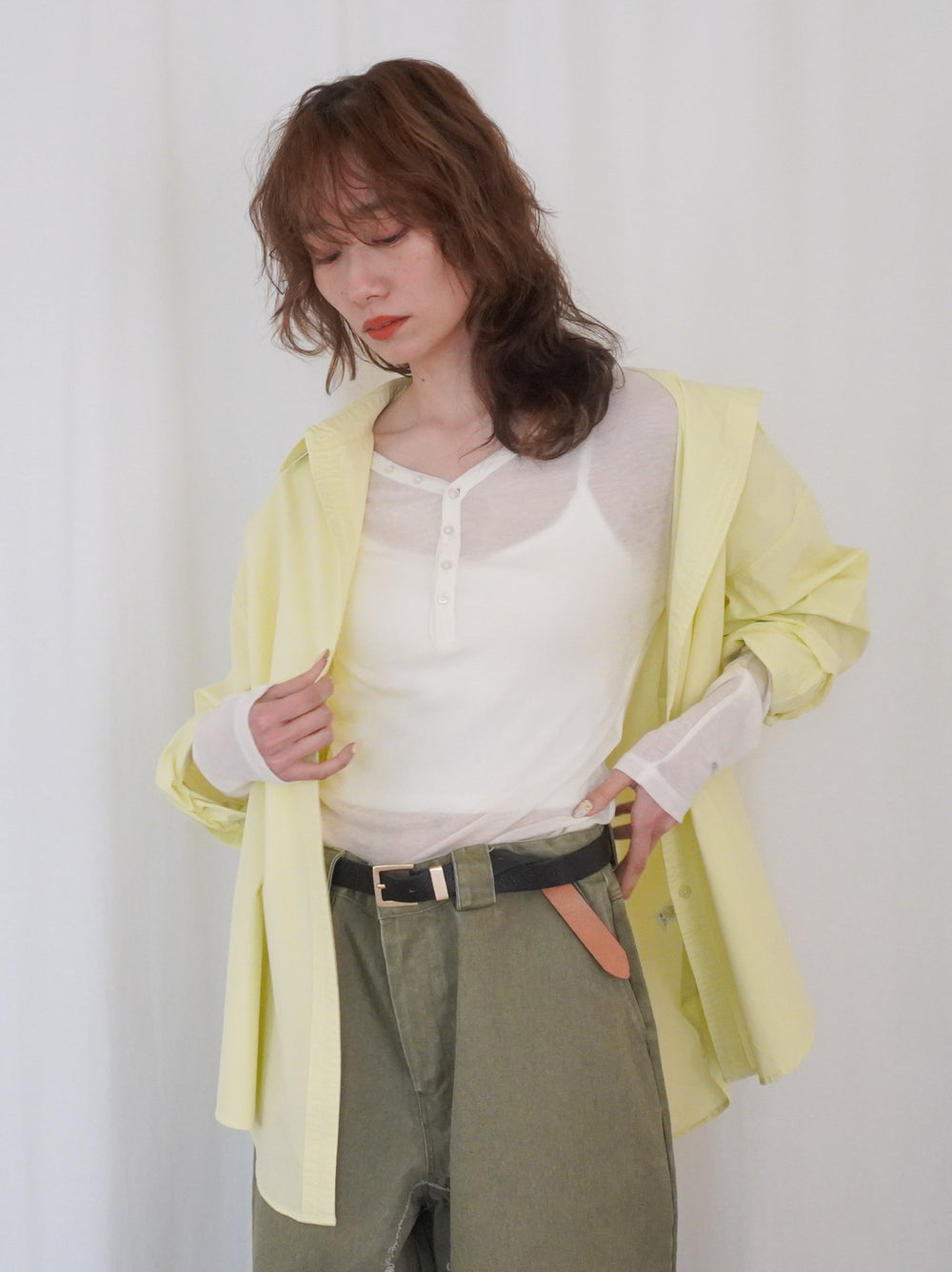 Big silhouette cotton シャツ