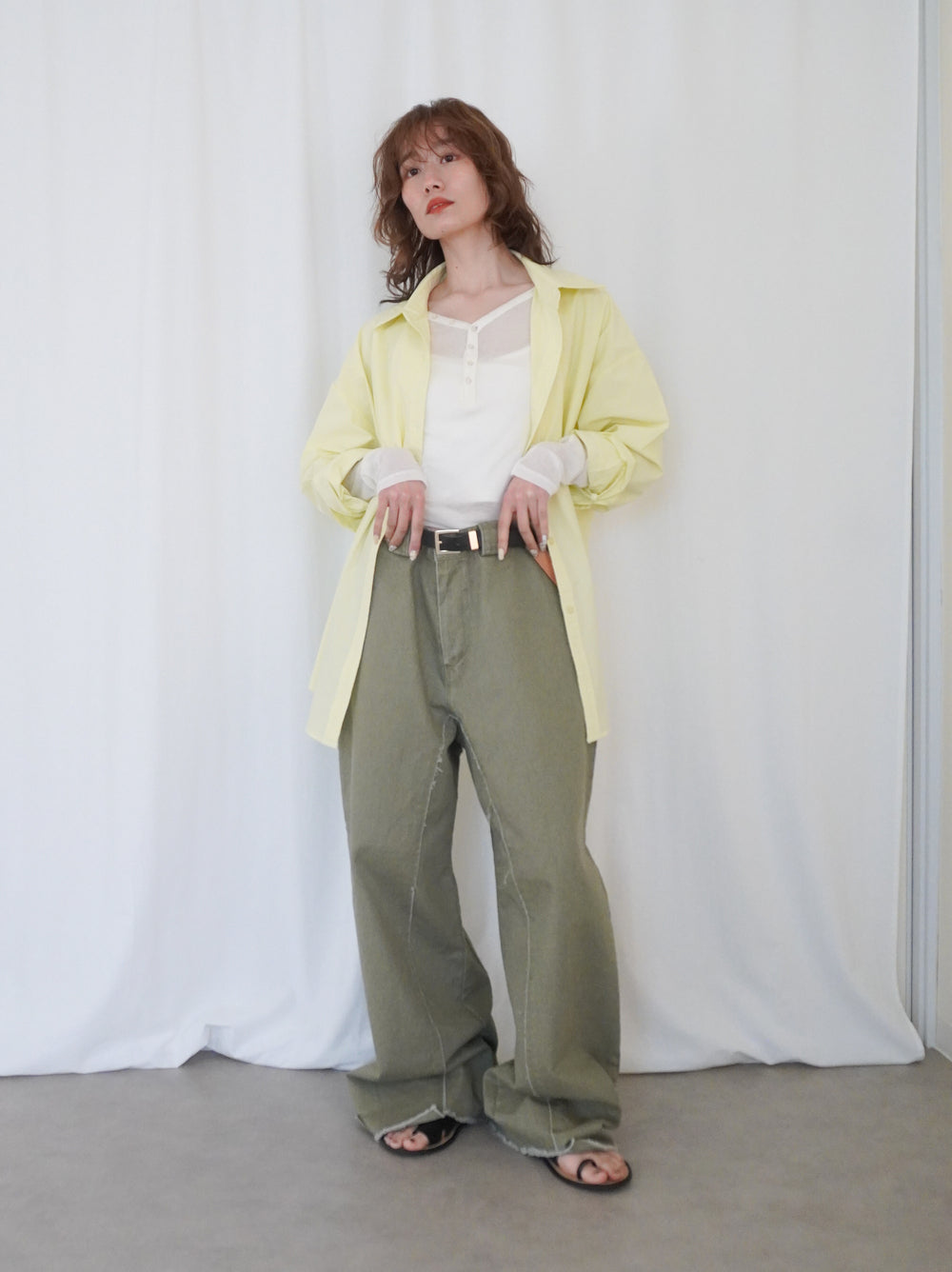 Big silhouette cotton シャツ