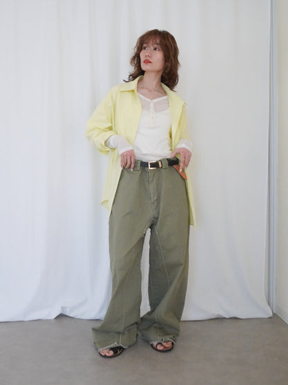 Big silhouette cotton シャツ