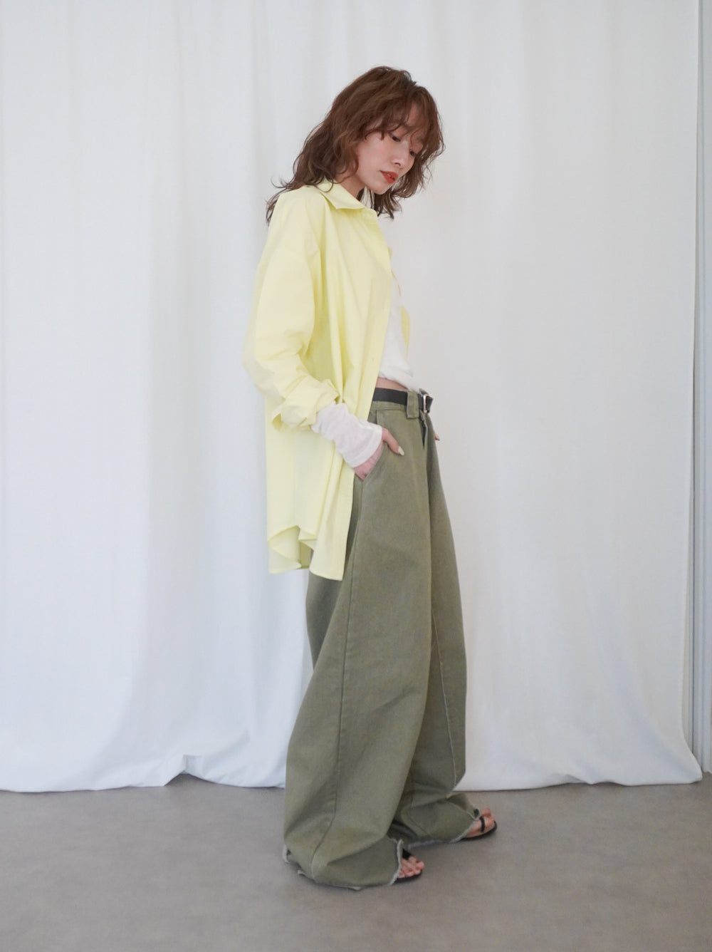 Big silhouette cotton シャツ