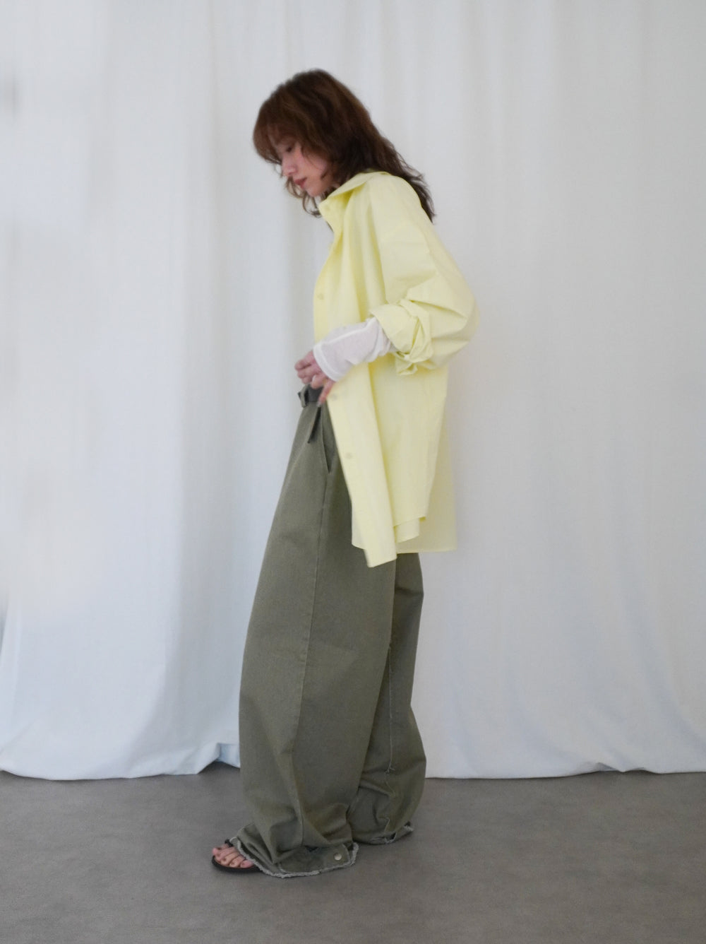 Big silhouette cotton シャツ