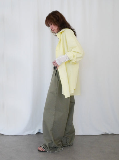 Hem cutoff ミリタリーワイドパンツ