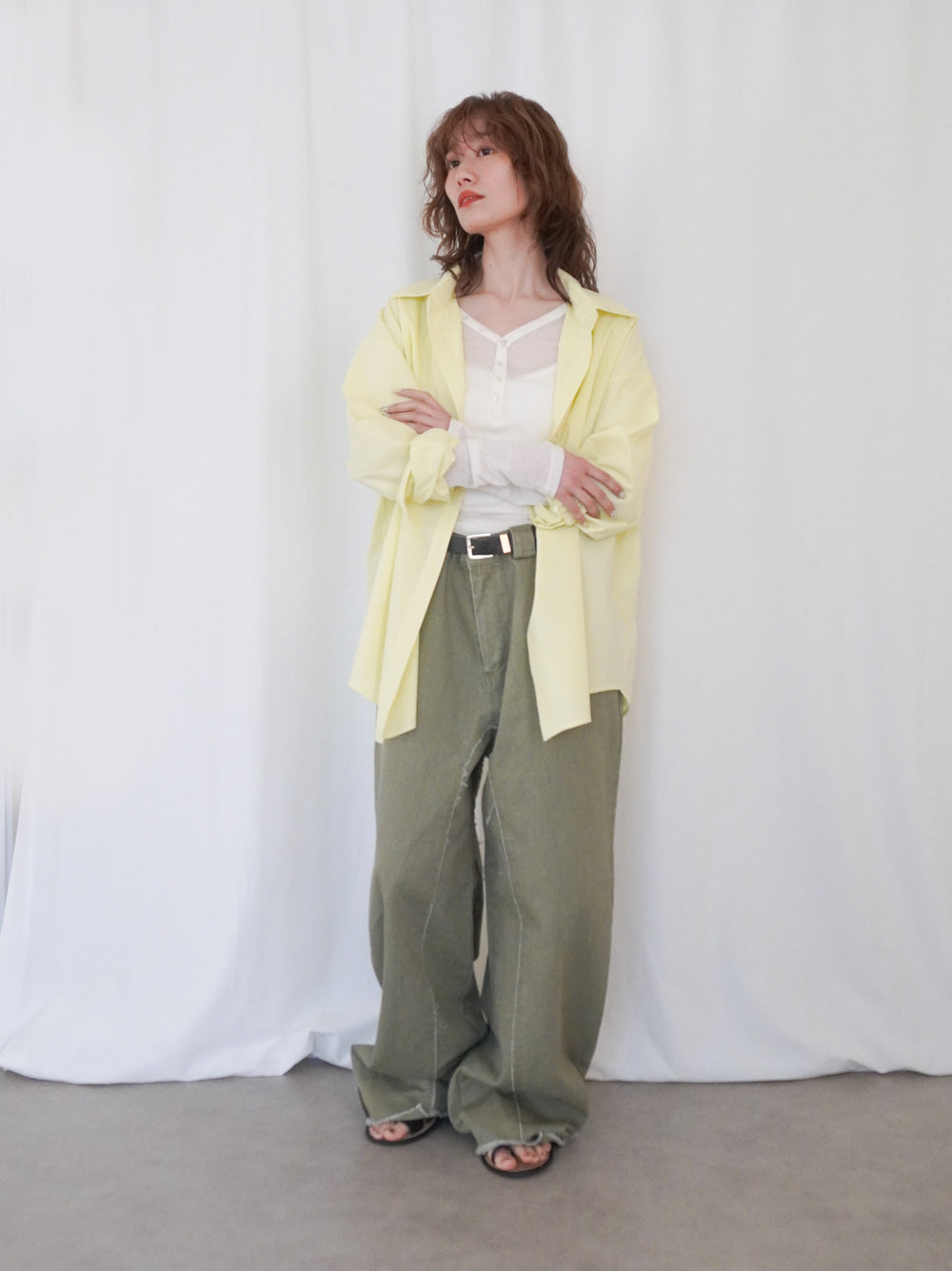 Big silhouette cotton シャツ