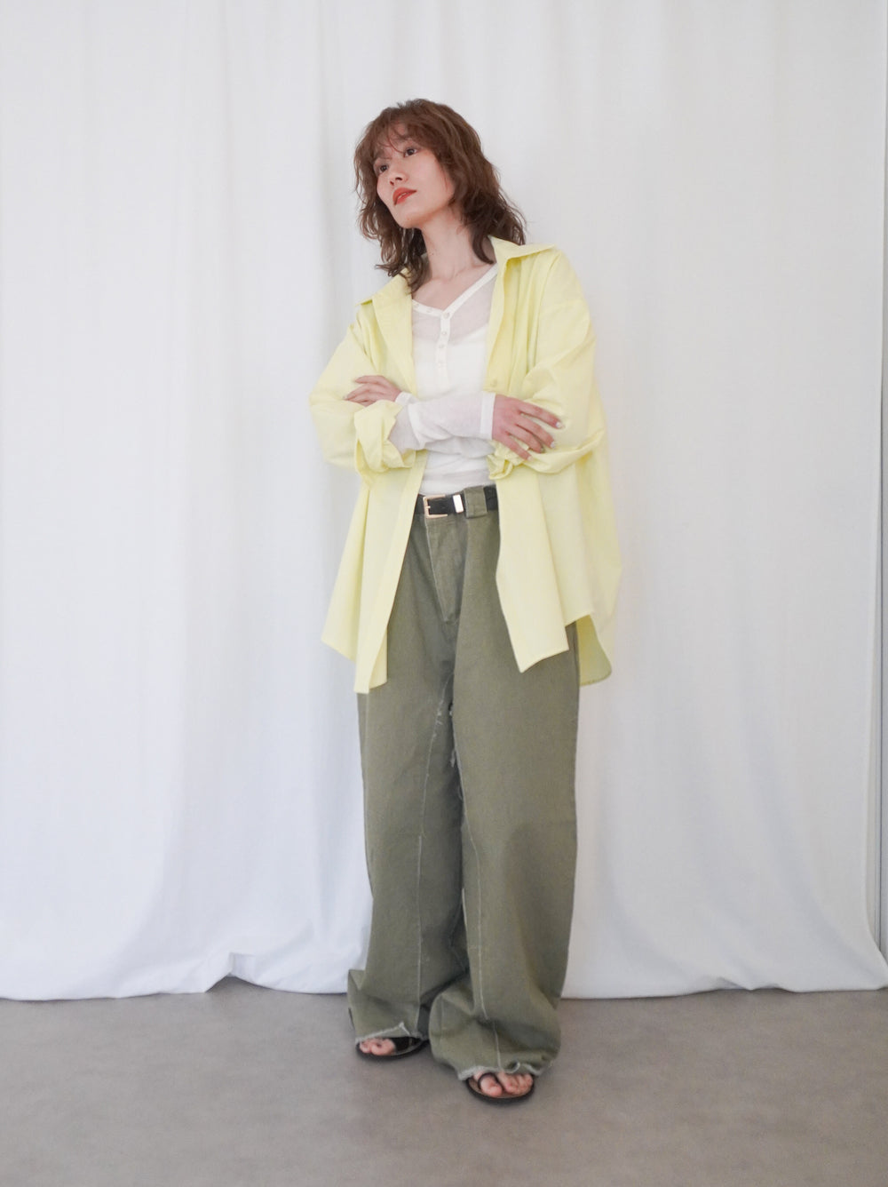 Big silhouette cotton シャツ