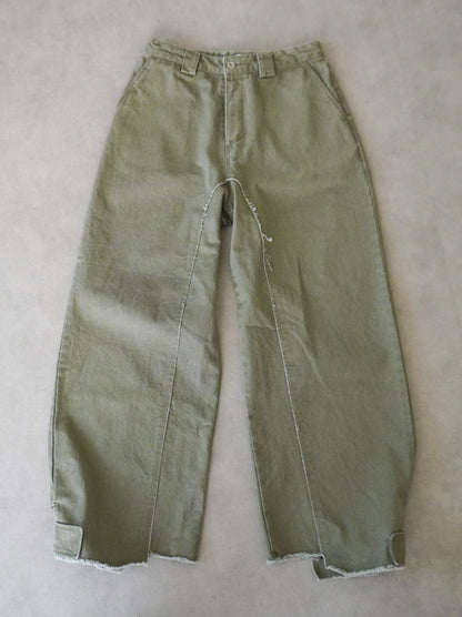 Hem cutoff ミリタリーワイドパンツ