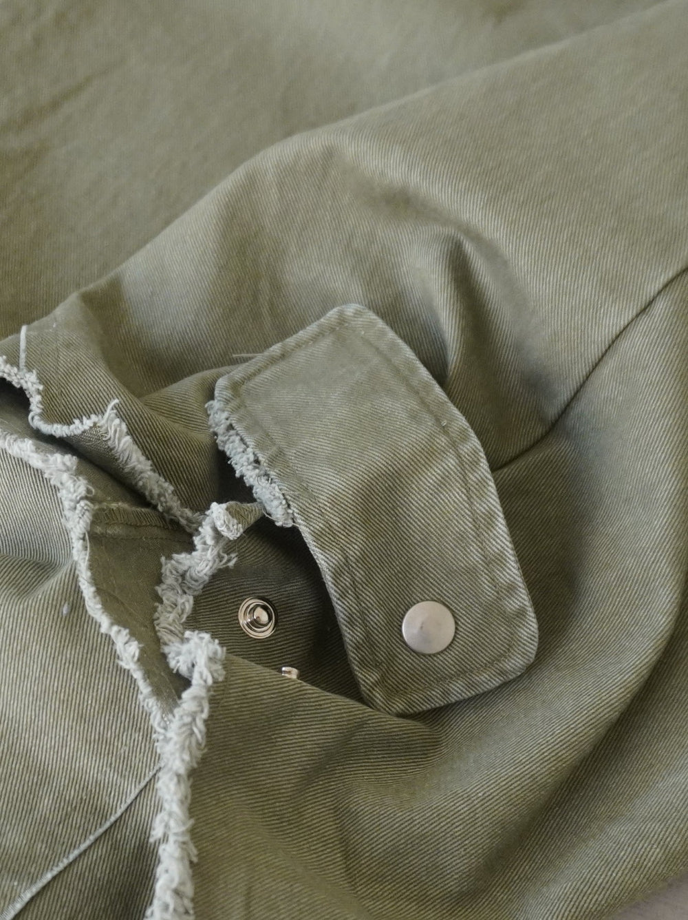 Hem cutoff ミリタリーワイドパンツ