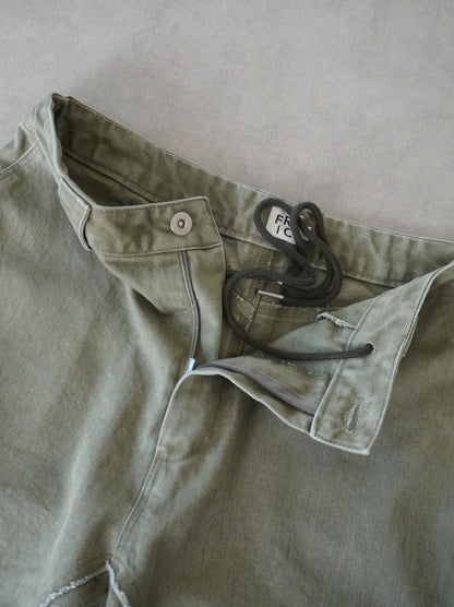 Hem cutoff ミリタリーワイドパンツ