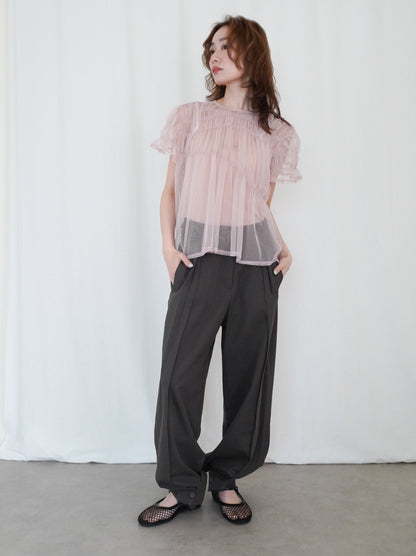Sheer mesh ストラップミュールサンダル