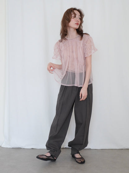 Sheer mesh ストラップミュールサンダル