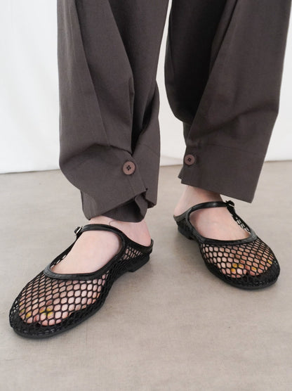 Sheer mesh ストラップミュールサンダル