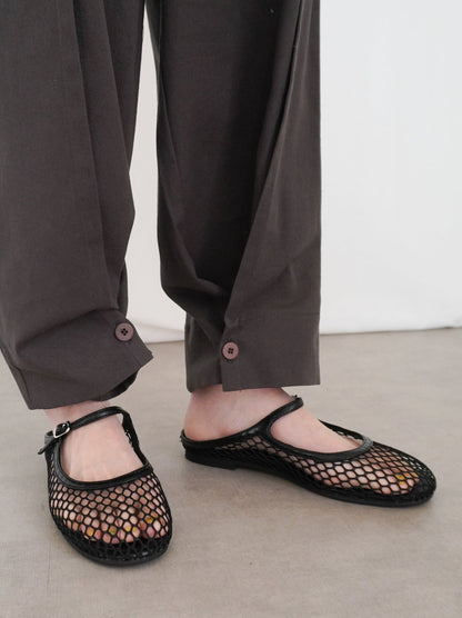 Sheer mesh ストラップミュールサンダル