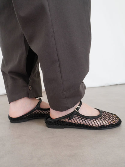 Sheer mesh ストラップミュールサンダル