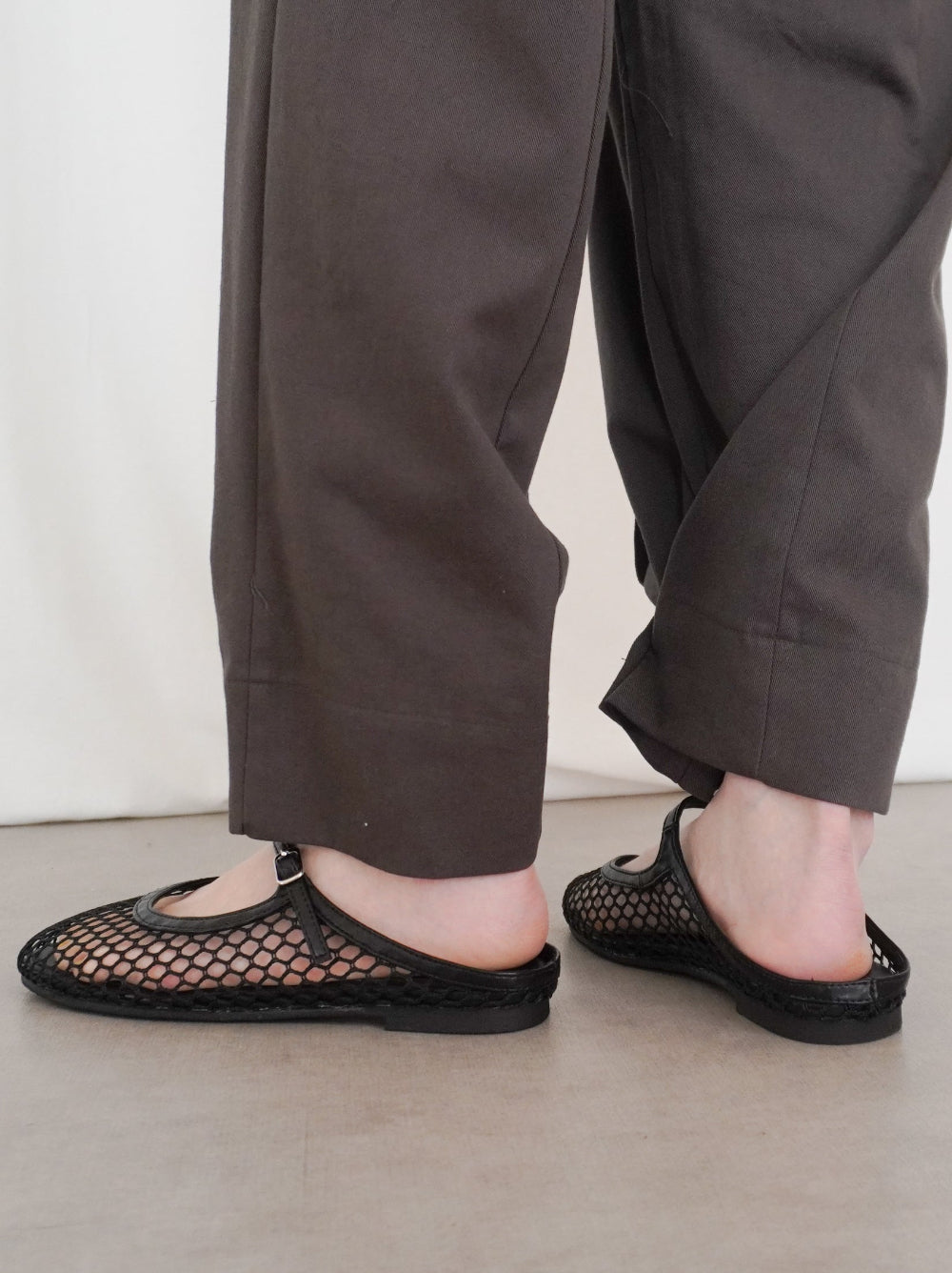 Sheer mesh ストラップミュールサンダル