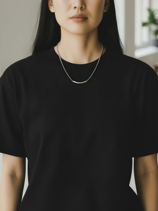 Calm line Ball chain Bar ネックレス
