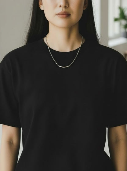 Calm line Ball chain Bar ネックレス