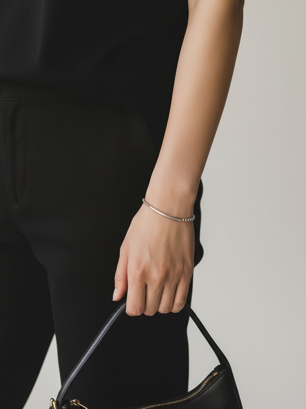 Calm line Ball chain Bar ブレスレット