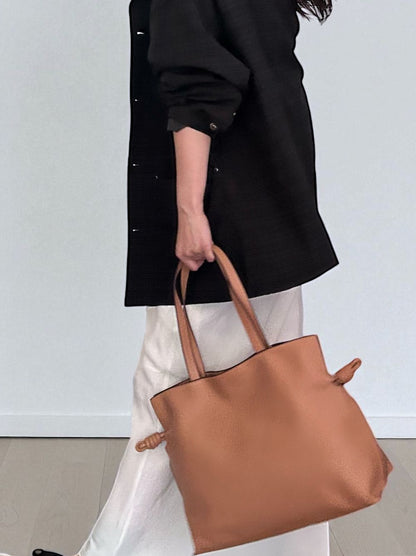 Smooth real leather ロープドロストショルダーバッグ