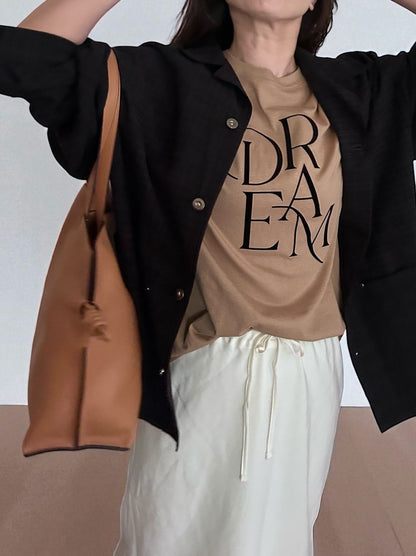 Smooth real leather ロープドロストショルダーバッグ