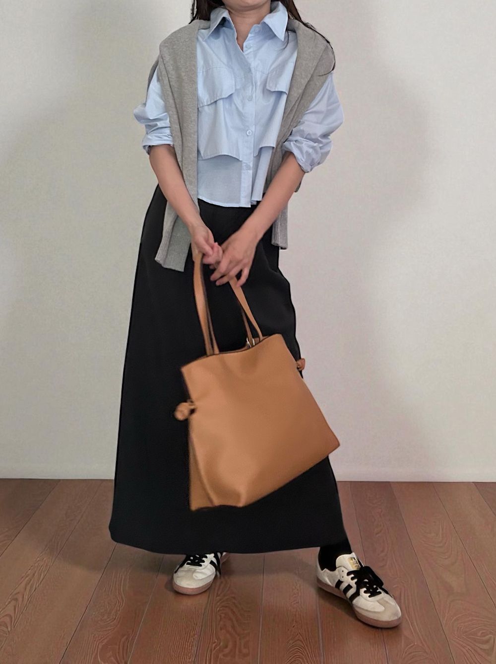 Smooth real leather ロープドロストショルダーバッグ