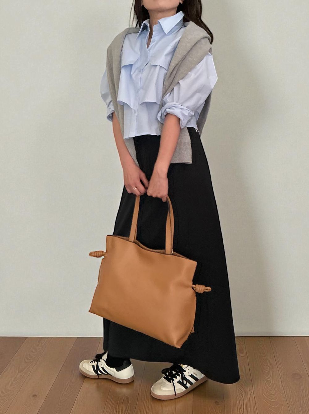 Smooth real leather ロープドロストショルダーバッグ